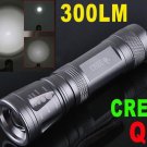Q5 LED 300 LM Adjustable Focusable Waterproof CREE Flashlight Torch  10pcs/lot  Free Shipping