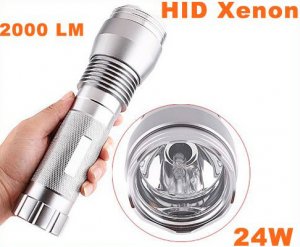 24W Ultra-Bright Waterproof HID Xenon Flashlight  HID Torch Flashlight  Free shipping by EMS/DHL