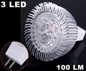 Energy Saving 100LM 3W Cold White MR16 LED Lightings  20pcs/lot  Free Shipping