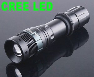 3-Modes 180LM Waterproof Outdoor CREE LED Flashlight Torch  30pcs/lot  Free Shipping