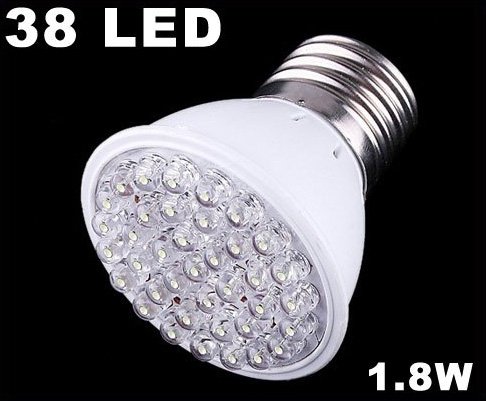 200-240V 50Hz 1.8W E27 38 LED Bulb Light 30pcs/lot Free Shipping