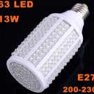 E27 13W 200-230V 263 LED 1050LM Cold White Corn Light Bulb  Free Shipping  Wholesale/Retail