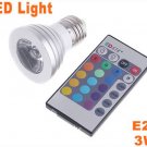 3W E27 Remote Control LED Bulb Lamp 16 Color Spot  Free Shipping