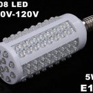 E14 Screw 5W 110V 108 Cold White LED Corn Light  5pcs/lot  Free Shipping