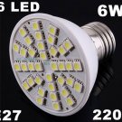 Ultra Bright 220V 6W E27 36 LED Light Bulb Lamp  30pcs/lot  Free Shipping