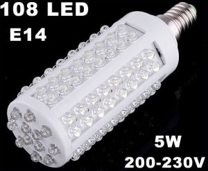 200-230V 5W 108 LEDs E14 Screw Corn Light  LED Lights  LED Bulb