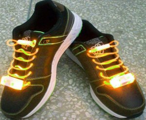 LED Light Up Shoelaces Flash Shoestrings Yellow  5sets/lot  Free Shipping