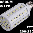 1080LM 200-230V 60 LED  E27 Cold White Corn Light  LED Bulb Light  5pcs/lot
