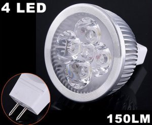 Energy Saving 150LM 4W Cold White 4 LED MR16 Light Bump Bulb  Free Shipping  Retail
