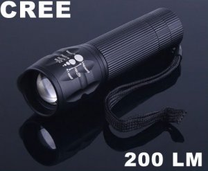 3 Modes Zoomable CREE 200 Lumen LED Flashlight  LED Torch  10pcs/lot