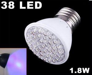 Blue Light 1.8W E27 38 LED Bulb  10pcs/lot  free shipping