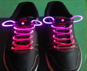 Pink LED Light Up Shoes shoelaces Luminous shoestring Flash Glow Stick  5sets/lot  Free Shipping