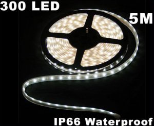Cold White IP66 Waterproof 5M SMD 3528 300 LED Strip Light  Free Shipping