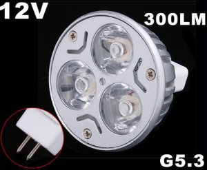 Energy G5.3 3*1W 12V Warm White LED Light Lamp Bulb  Free Shipping