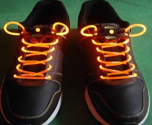 Yellow LED Light Up Shoes shoelaces Luminous shoestring Flash Glow Stick  5sets/lot  Free Shipping