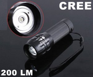 CREE LED Zoomable 3 Mode 200 Lumen LED Flashlight  CREE Torch  CREE LED Flashlight
