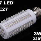E27 Screw 3W 220V 67 Warm White LED Corn Light Bulb Lamp  10pcs/lot  Free Shipping