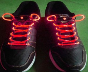 Red LED Light Up Shoes shoelaces Luminous shoestring Flash Glow Stick  5sets/lot  Free Shipping