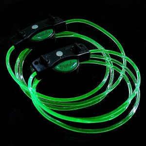 LED Light Up Shoelaces Flash Shoestrings Green  10sets/lot  Free Shipping