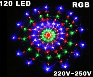 5pcs/lot Colorful RGB Net 120 LED Christmas Lights  Party Wedding LED Lights  Free Shipping