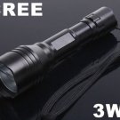 3 Mode Super Bright 3W CREE LED Handheld Flashlight Torch  5pcs/lot  Free Shipping