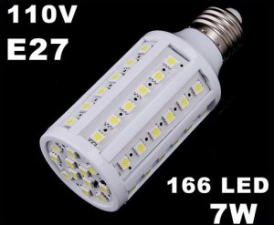 E27 9W 110V White LED Corn Light Bulb Lamp  Free Shipping  Retail