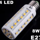 Bright 8W E27 44 LED Warm Light SMD Corn Light Bulb Lamp  20pcs/lot  Free Shipping