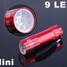 9 LED Flashlight Aluminium LED Torch Camping Flashlight  10pcs/lot  Free Shipping