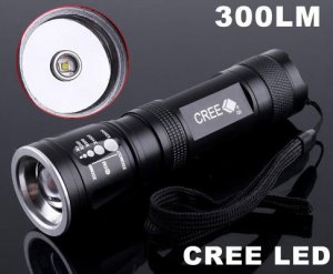 CREE LED 3-Modes 300LM Waterproof  LED Flashlight   LED Torch  CREE LED Flashlight