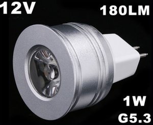 Energy G5.3 1W 12V Warm White LED Light Lamp Bulb  20pcs/lot Free Shipping