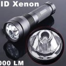 24W 2000LM Ultra-Bright Waterproof HID Xenon Flashlight Torch Black  Free shipping
