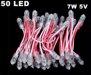 7W 5V LED Red Light Wire Harness for Decoration Advertisement  5pcs/lot  Free Shipping