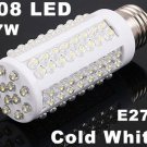 7W  108 LEDs E27 Cold White Bulb Lamp Corn Light  10pcs/lot  Free Shipping