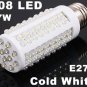 7W  108 LEDs E27 Cold White Bulb Lamp Corn Light  10pcs/lot  Free Shipping