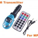 Best Usb Car FM Transmitter for Car MP3 with SD MMC SLOT Blue 20pcs/lot