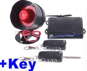 Car alarm system 1-Way Car Alarm Security System with Remote Control + Key free shipping