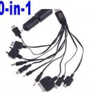 10-in-1 Car Charger for iPhone Nokia Samsung LG PSP Motorola free shipping