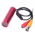 Wholesale Mini Bullet Color Wired Pinhole Lens CCD Camera Monitor PAL Red Free Shipping