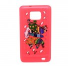 Wholesale BD Covers Samsung i9100 TPU Back Case Happiness Butterfly Sparkling Red Free Shipping