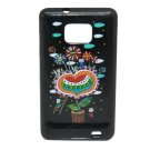 Wholesale Samsung i9100 Case TPU Back Case BD Covers Happiness Bonsai Sparkling Black Free Shipping