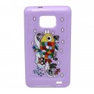 Wholesale TPU Back Case BD Covers Happiness Fish Sparkling Purple Samsung i9100 Free Shipping