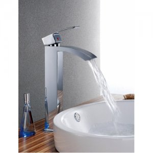 Wholesale Chrome One handle single hole mount cold and hot Bath Sink Faucets(D418) Free Shipping