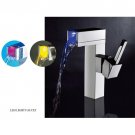 Wholesale Chrome Single Handle LED Waterfall Bath Sink Faucets(W21801) Free Shipping