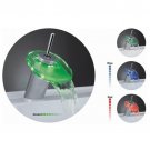 Chrome Single Handle mount LED Glass Waterfall Bath Sink Faucets(O6611) Free Shipping