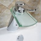 Chrome Single handle Glass Waterfall Bath Sink Faucets (AB013) Free Shipping