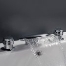 Chrome Two Handles  Waterfall mixer tap Bath Sink Faucet or Bathtub Faucet (O6616) Free Shipping
