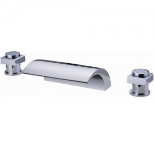 Chrome Double Handles Bathtub Faucet (Q1026) Free Shipping
