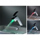 Chrome Single Handle LED Bath Sink Faucets(W21803) Free Shipping