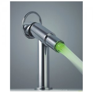 Wholesale Chrome Single Handle LED Waterfall Bath Sink Faucets(W22104) Free Shipping