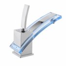 Chrome Single Handle mount Glass Cold and Hot Bath Sink Faucet (W22305) Free Shipping